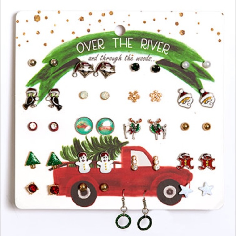 Christmas 20 Pair Stud Earring Sets